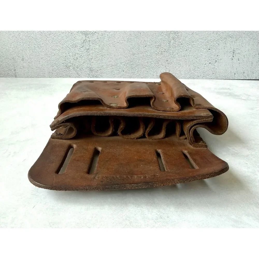 Vintage Leather Tool Pouch Bell System D Telephone Lineman Handyman Belt Loops